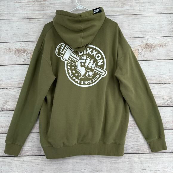Dixxon Ground Up Customs Full Zip Hoodie Sweatshirt Mens Large Green - Picture 2 of 11